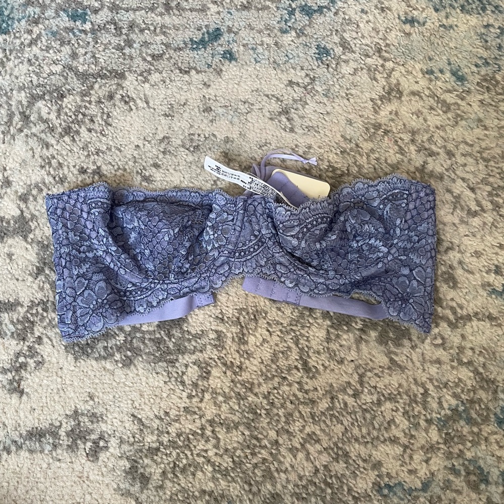Free People Lace Bandeau Bra in Lavender